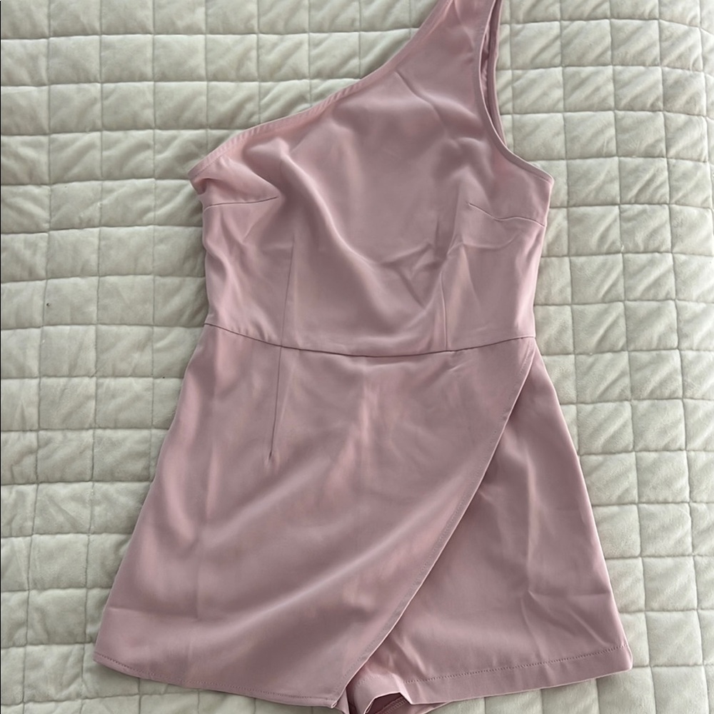 Revolve nude Pink One-Shoulder Romper